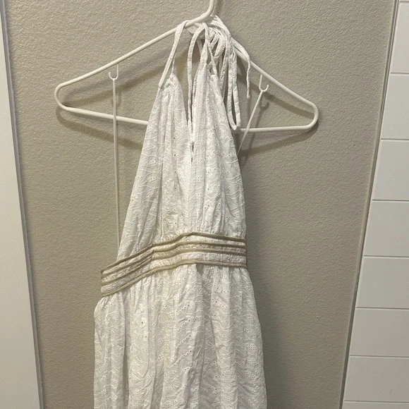 Parker White Dress with Cream Details - Picture 4 of 4